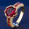 2020 Hot Sale 3.6ct Blood Red Ruby Engagement Wedding Ring Pure Solid Color Silver Square Cut Fine Jewelry with box
