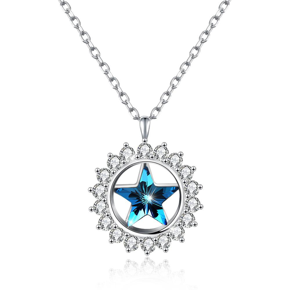 2020 Hot Sale Best Quality 100% 925 silver Star Crystal Necklace Crystal from Austrian Pendant Necklaces Women Fine jewelry