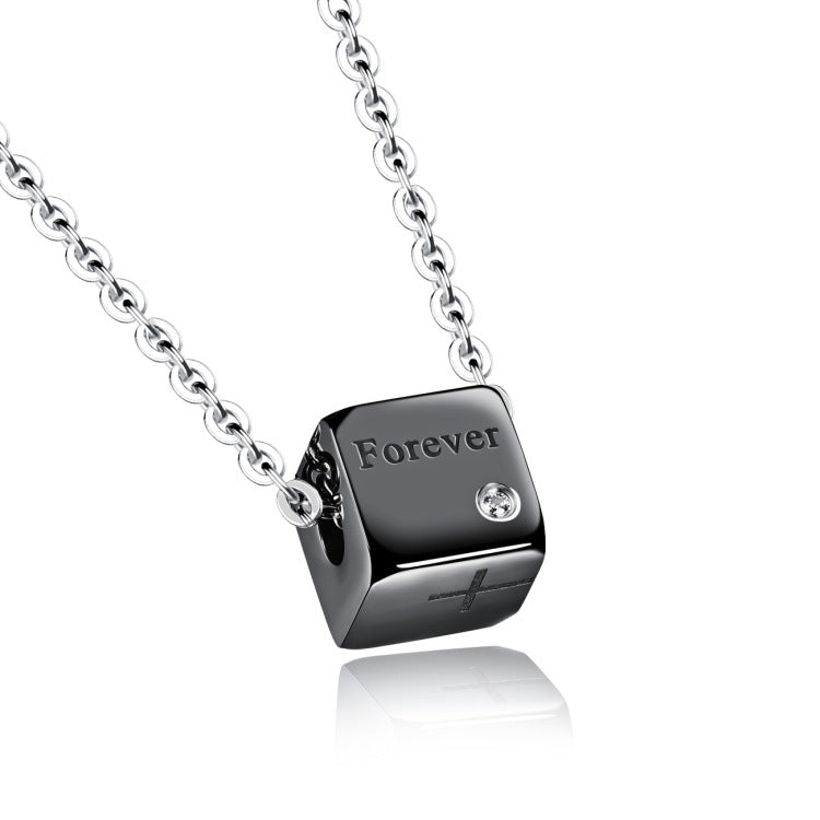 2020 Hot Sale Crystal from Swarovski New Rubik's Cube Steel Necklace Luckyrs 2 Colors Fit Women and female with Man