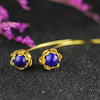 2020 Hot Sale Earings Fashion Jewelry Lapis Lazuli Earrings Thailand Wholesale S925 Pure Manual Lotus Earrings