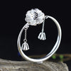 2020 Hot Sale Promotion Bangle Items S925 Pure Ornaments Atmosphere Manual National Wind Ms Lotus Bracelet Good Luck With Full