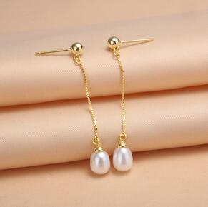 2020 Hot Sale Rushed Brinco Natural Pearl Earrings 925 Sterling Long For Women & Sterling-silver-jewelry