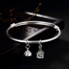 2020 Hot Sale S990 Fine Silver Smooth Push-pull Lotus Every2020 Listed On Silver Female Bangle Bracelets Wholesale