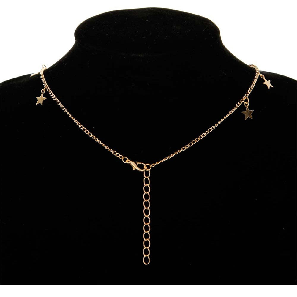 2020 Hot Sale Simple Bohemia Style Women Chocker Golden Silver Chain Star Choker Necklace Collana Kolye