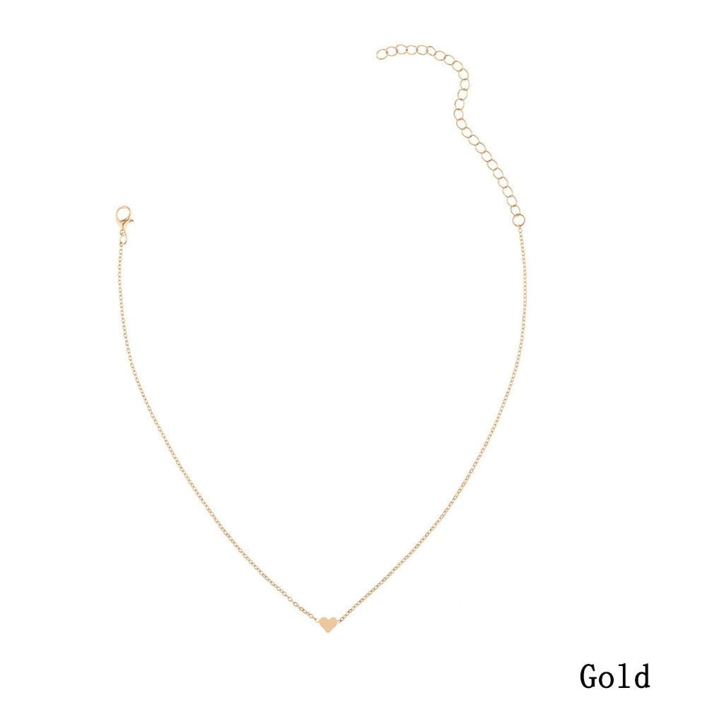 2020 Hot Sale Simple Women heart Gold silver Chain Choker Necklace Jewelry Collana Bijoux Fashion Beach Statement Jewelry#250975