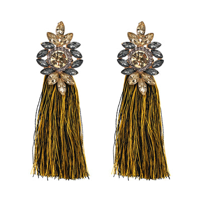 2020   9 Colors Long Tassel Earrings For Women Crystal Drop Earrings For Wedding Fashion Statement Jewelry Wholesale 30