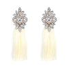 2020   9 Colors Long Tassel Earrings For Women Crystal Drop Earrings For Wedding Fashion Statement Jewelry Wholesale 30