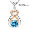 2020   925 silver Luxury love heart Infinite pendant chain necklace with Zirconia diy fashion jewelry making women gifts