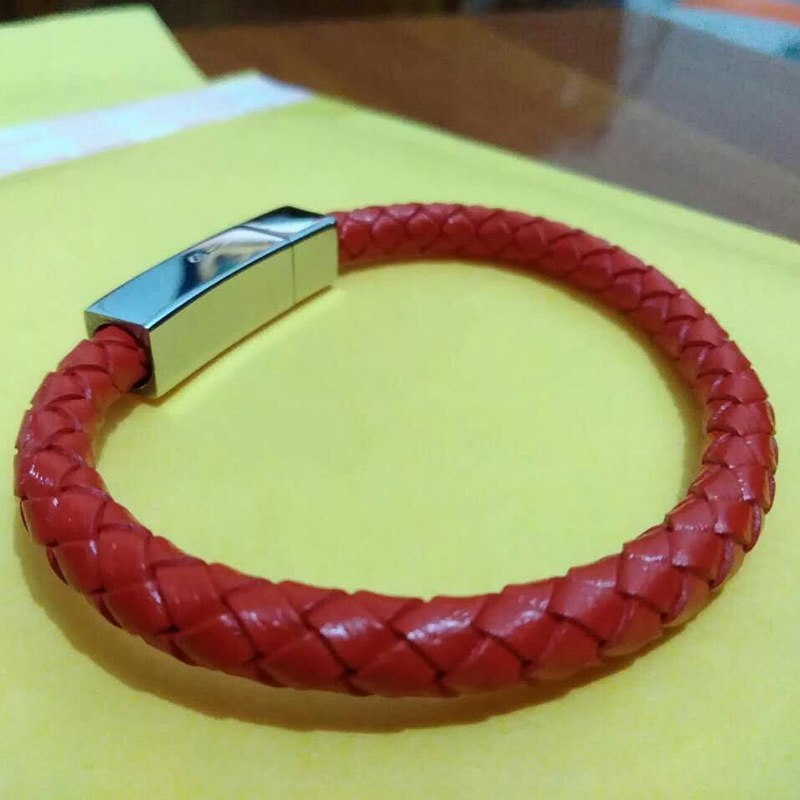 2020 Kehribar Men Casual Bracelet Fashion Multi-color Cow Leather Woven Sport For Stainless Steel Jewelry Father's D Gifts