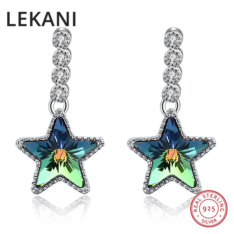 2020 925 Sterling Silver Stud Earrings Stars Crystals From SWAROVSKI Piercing For Women Party Gifts Fine Jewelry