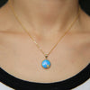 2020 Latest summer beach sea star necklace pendant 100% 925 sterling silver fine jewelry blue fire opal Gem summer beach jewelry