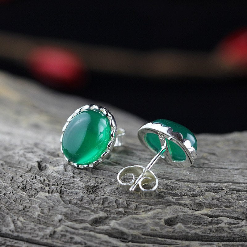 2020 Limited Anniversary Brinco 925 Pure Silver Jewelry Fashion Fresh Women's New Style Of Agate Lace Ear Nail