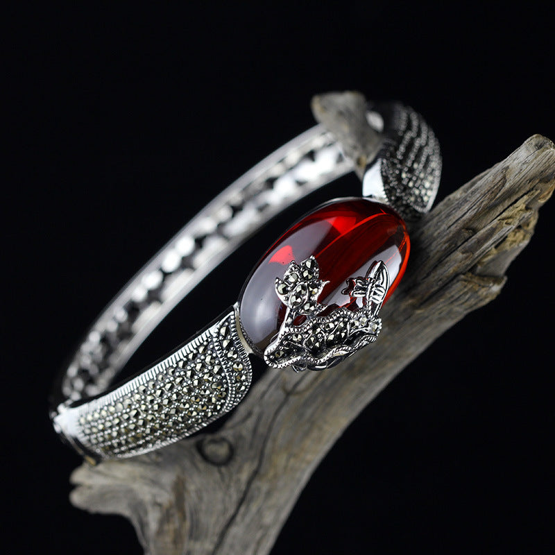 2020 Limited Hot Sale No Bangle Ms Character Items S925 Pure Ornaments Ethnic Atmosphere Wind Lotus Pomegranate Bracelet Wang