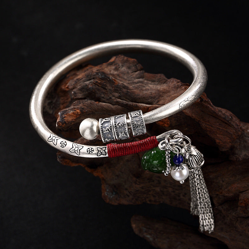 2020 Limited Real S990 Pure Reversion And Tian Biyu Lotus Fringes Six Words Genuine Transport Beads Lady Bracelet Wholesale