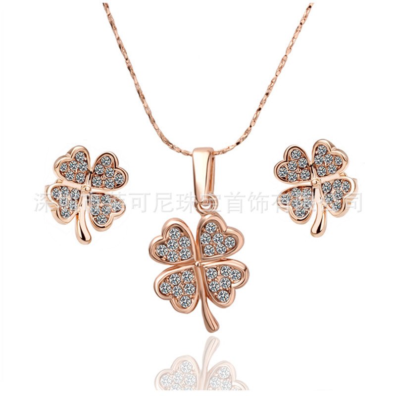 2020 Limited The New Sets 925 silver Crystal From Swarovski Jewelry Leaves In Pure Fashion Earrings Name Necklace Beads Luck