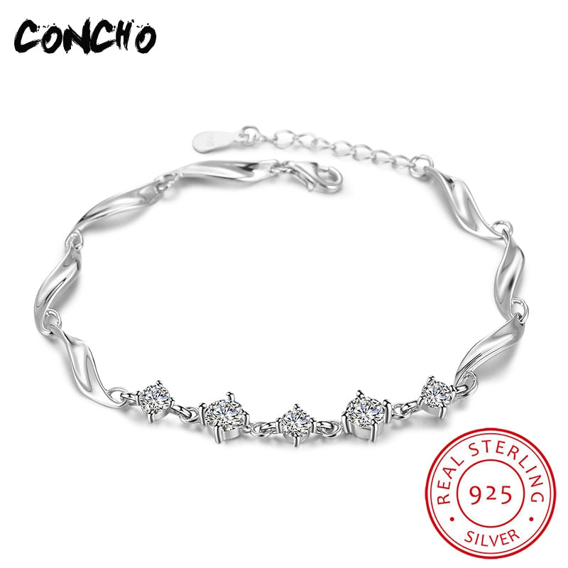 2020 Limited Time-limited Id Bracelets Zircon Women Bracelet Kehribar Jewelry 925 Sterling Geometric Bracelet For Women