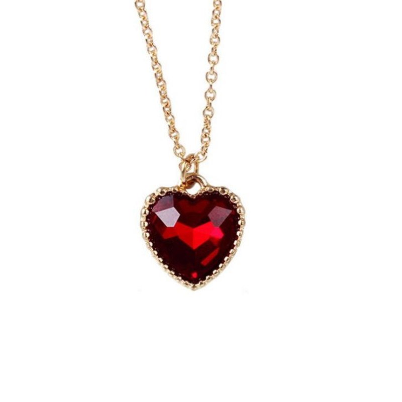 2020 Love / Heart Necklace Jewelry Source Factory Wholesale Original Soft Meng Sister Red Glass Clavicle Chain