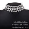 2021  Punk Flower Crystal Rhinestone Choker Collar Women Gold Silver Color Necklace Statement Wedding Chocker Jewelry Gift