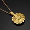 2021 Men Hip hop Iced out bling Sun flower shape pendant necklaces rotatable popular Charm Necklace Hiphop jewelry gifts