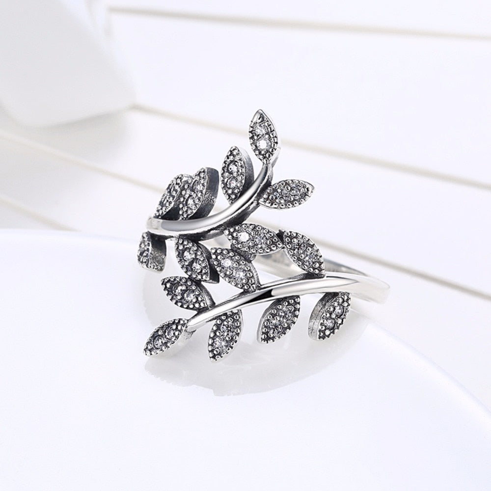 2020 NEW 925 Sterling Silver Branches and leaves Finger Ring ring Fit Original for Women Engagement Fashion Jewelry Jewelry