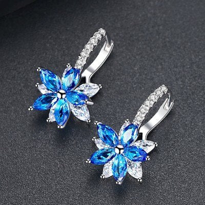 2020 NEW Europe 4 Colors Crystal from Austrian Simple Zircon Flower Earrings earrings for Women and female Fine jewelry