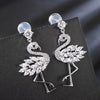 2020 NEW Fashion jewelry Flamingo Zircon Earrings Crystal from Austrian 2 Colors for women and female Fit Party