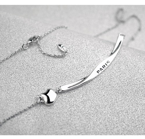 2020 NEW Fine Jewelry Stylish minimalist creative curved glossy letter necklace Crystal from Swarovski For Woman Fit daily