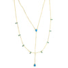 2020 NEW Golden Long chain blue Turquoises water drop pendant Necklace For Women fashion jewelry multi-layer choker necklaces