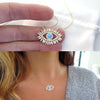 2020 NEW LUCKY jewelry gold filled AAA baguette cubic zirconia c turquoises stone fashion classic eye necklace New