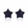 2020 NEW Pure Sterling Silver Aventurine Deep Purple Goldstone Simple Geometry Stud Earrings for Women Fine Jewelry VSE105