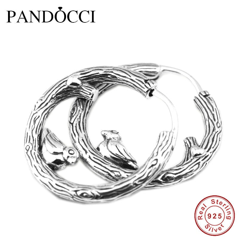 2020-NEW-Spring-925-Sterling-Silver-Spring-Bird-Hoop-Earrings-For-Women-Original-Charms-European-Style