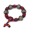 2020 Natural Agate Jade Bracelet Amber Handmade Natural Stone Stretch Elastic Glass Bead Charm Bracelets Women Fashion Jewelry