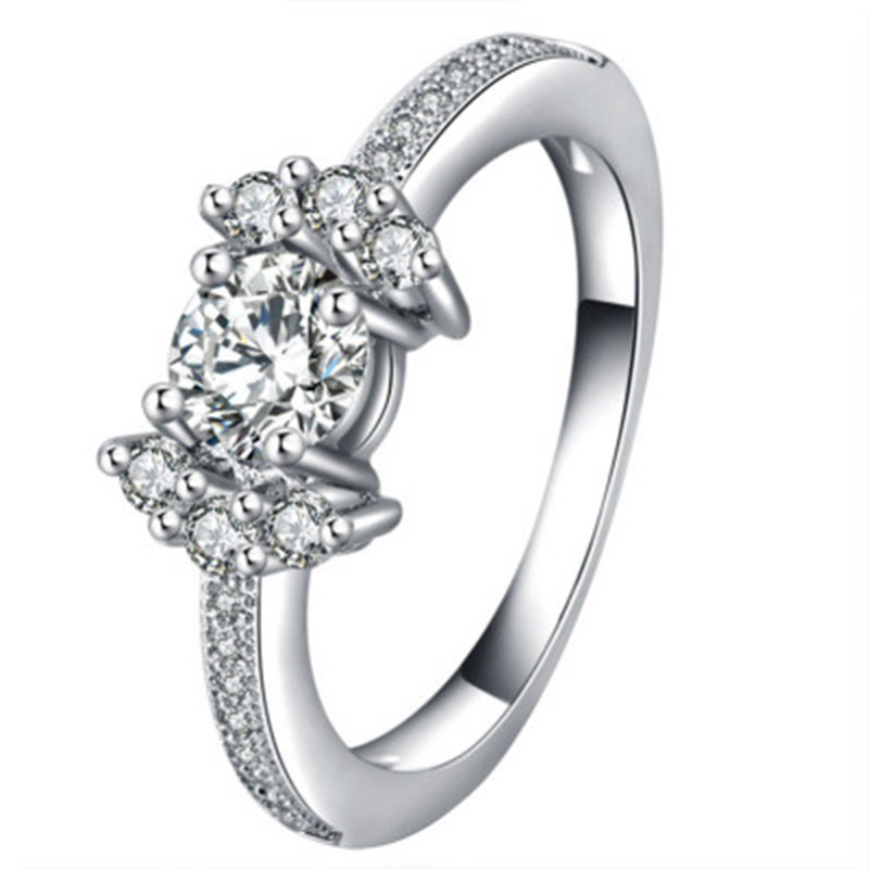 2020 Natural Smoky Quartz Wedding Rings Solid Color Silver Vintage Gemstone Ring Fashion Jewelry For Women