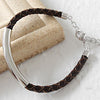 2020 New 100% 925 Sterling Silver & Real Leather Chain Charm Fit Bracelet For Women Men Original Fine Jewelry