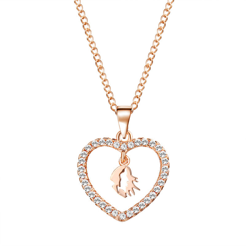 2020 New 12 Constellation Necklace For Girls Fashion Heart Crystal Necklaces Pendants Women Collar Statement Jewelry Wholesale