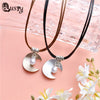 2020 New 2 pieces Best Friends Necklace Pendant Couple Girls Fish Flower Butterfly Necklaces Pendants Collier Leather Chain ec