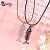 2020 New 2 pieces Best Friends Necklace Pendant Couple Girls Fish Flower Butterfly Necklaces Pendants Collier Leather Chain ec