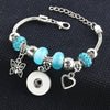2020 New 5 Colors Snap Bracelet Silver Lobster Buckle Snake Chain Bangles Beaded bracelet Fit 18MM Snap Jewelry Women 3936