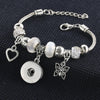2020 New 5 Colors Snap Bracelet Silver Lobster Buckle Snake Chain Bangles Beaded bracelet Fit 18MM Snap Jewelry Women 3936