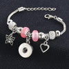 2020 New 5 Colors Snap Bracelet Silver Lobster Buckle Snake Chain Bangles Beaded bracelet Fit 18MM Snap Jewelry Women 3936