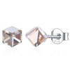 2020 New 925 silver Earrings Female Crystal from Austrian hot Fashion jewelry 7 Colors Simple wind square crystal earrings