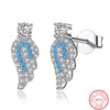 2020 New 925 sterling silver 100% Original Crystals From Austrian Europe explosion models turquoise angel wings earrings