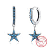 2020 New 925 sterling silver 100% Original Crystals From Austrian Europe simple star turquoise female earrings burst earrings