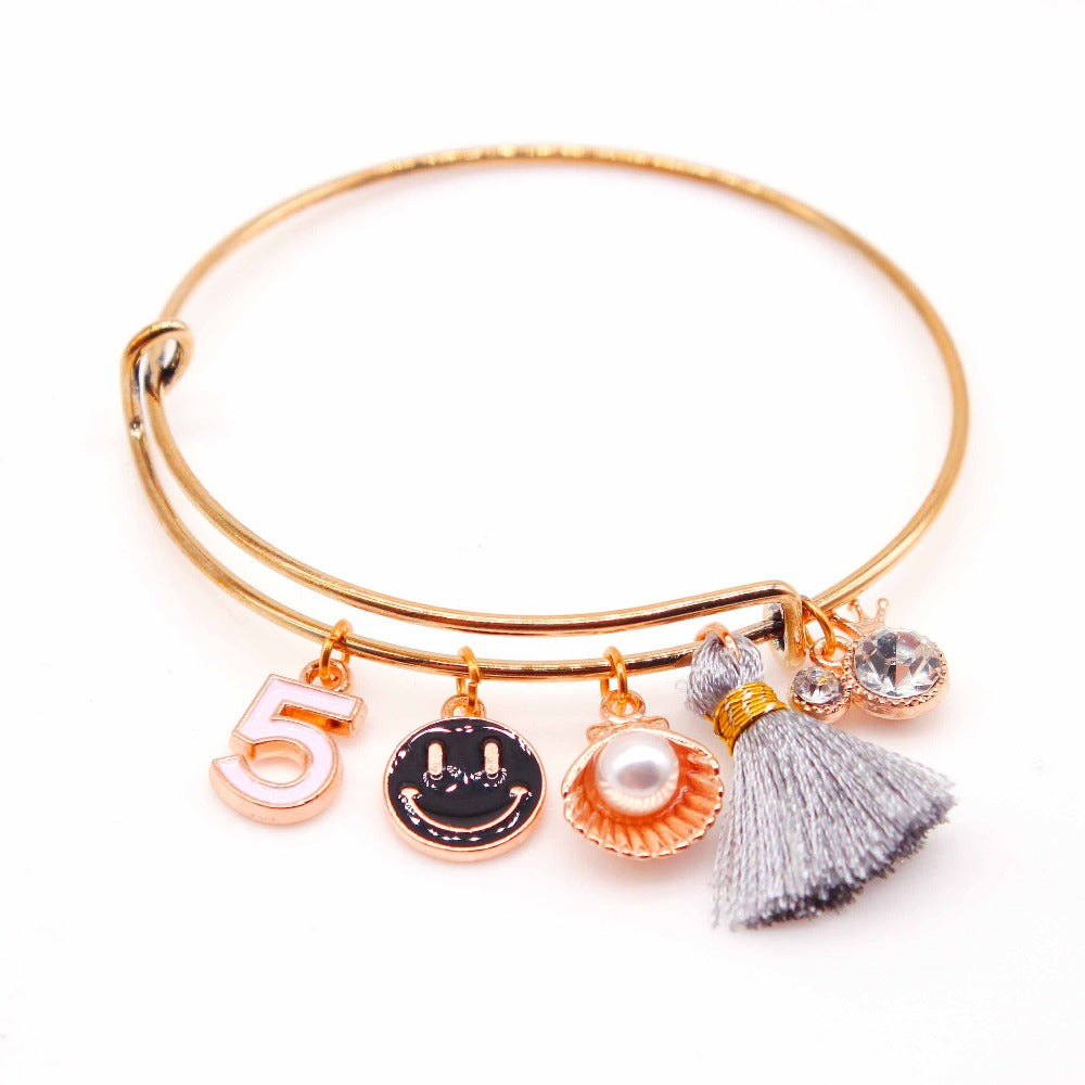 2020 New Alex Charm Bracelet & Bangles Summer Style Setting Crystal Disc Love Bangles For Women Gift Jewelry