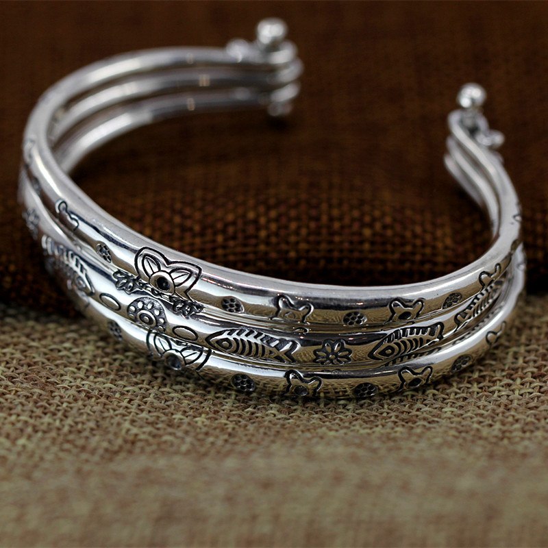 2020 New Armbanden Voor Vrouwen Character Items S925 Pure Ornaments Exquisite Fashion Manual Three Serial Water-wave Bracelet