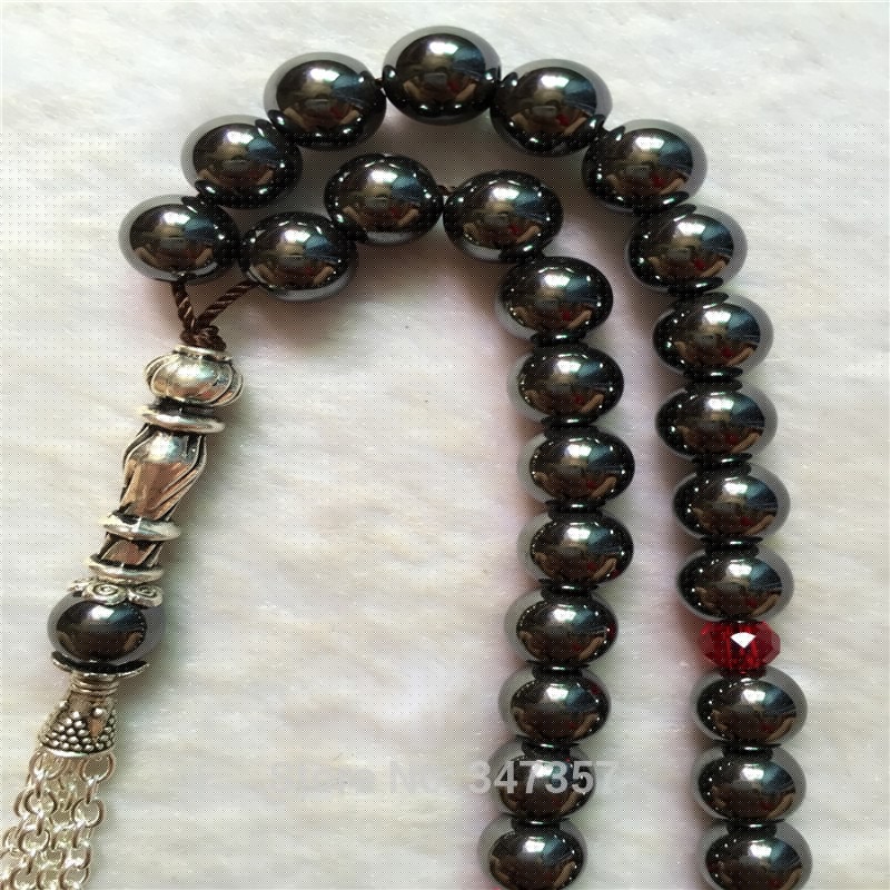 2020 New Arrival 8mm Hematite Stone Round Shape 33 Prayer Beads Islamic Muslim Tasbih Allah For Men&Women