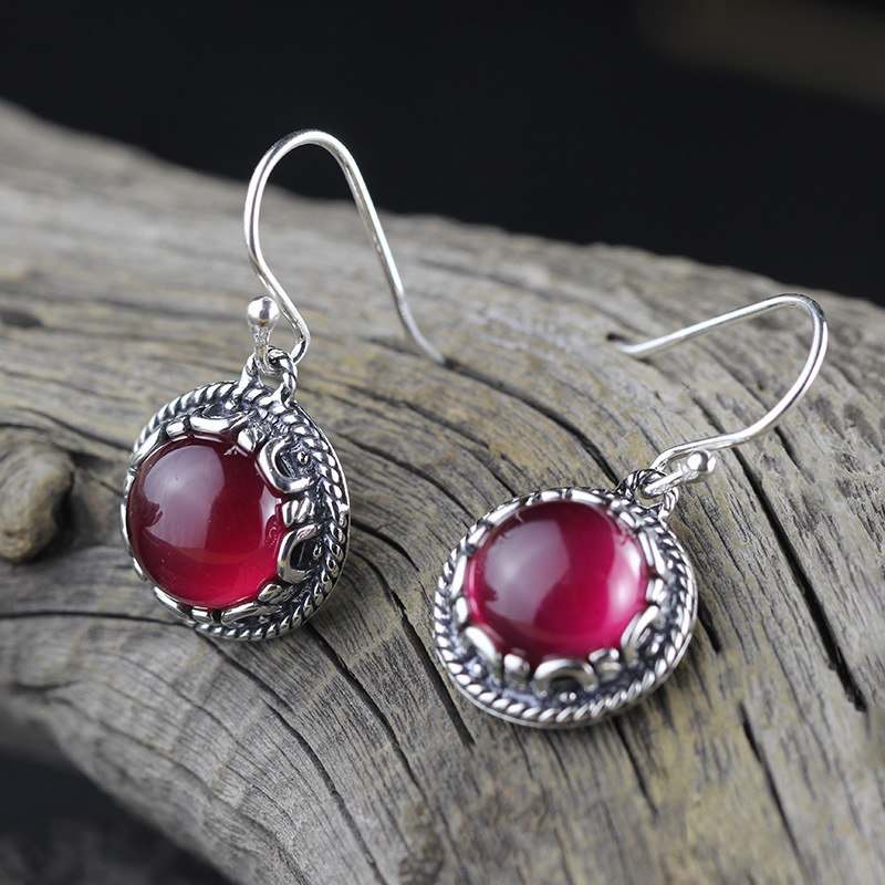 2020 New Arrival Agate Brinco Character Items Listed On The New Women's Xia Jigong S925 Eardrop Corundum Series Fashion