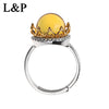 2020 New Arrival Elegant Maxeo Amber 925 Sterling Silver Rings For Women,White CZ Adjustable Rings Fine Jewelry Wholesale