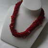 2021  Jewelry Red Pearl Crystal Cz Glass Seed Bead Choker Necklace Women Gift