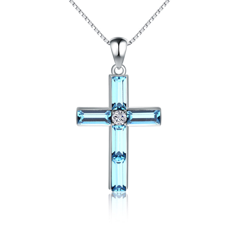 2020 New Arrival High Quality Fashion Shiny Zircon Cross 925 Sterling Silver Ladies`Pendant Necklaces Jewelry Women Gift